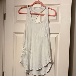 Women's White Lululemon Racerback Tank Top with pocket